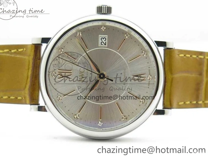 MIROTIME 0515 Durable Portofino 37mm SS V7F 1:1 Best Edition White Dial on Light Brown Leather Strap A 7092